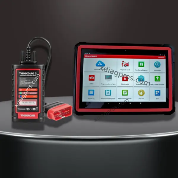 Kit diagnostic automobile XDIAG Pro3 Pack Intégral avec tablette renforcée X431 PRO3S+V2 et boîtier Bluetooth OBD2 ThinkDiag 2 pour véhicules thermiques et électriques