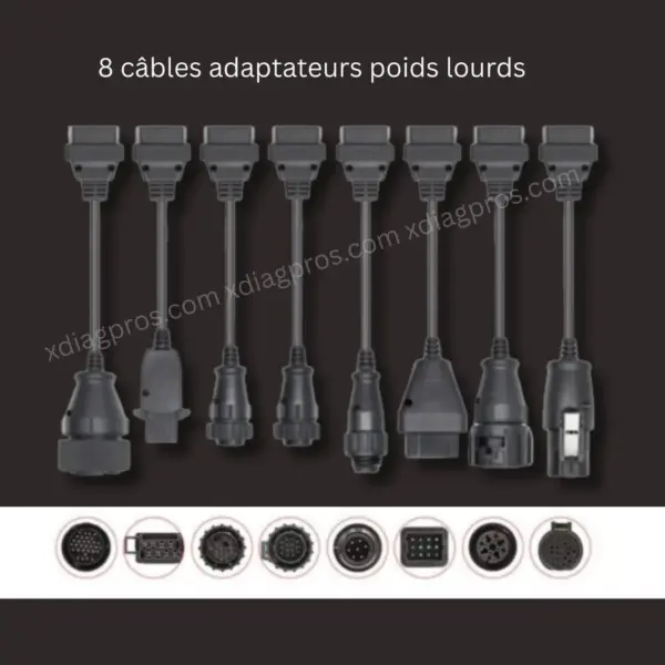Câbles Adaptateurs XDIAG Truck – Kit 8 Adaptateurs Diagnostic Poids Lourds